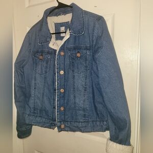Blue Denim Jacket with Fuzzy Lining Size  XL JSW Jeans west